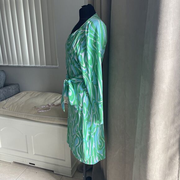 Lilly Pulitzer Meridan Wrap Dress Resort White Finders Keepers L - Picture 8 of 8